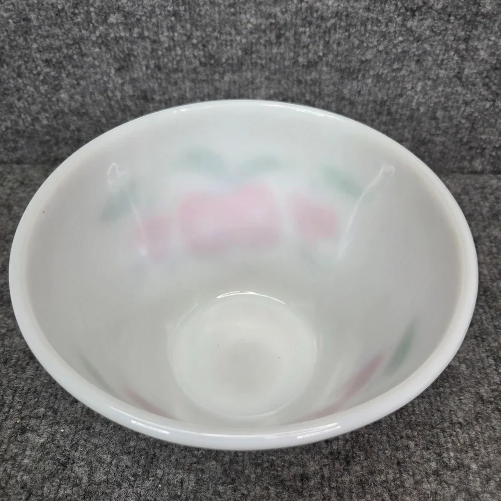 Vtg MCM Fire King Apples Cherries Splash Proof Mixing Bowl 7.5